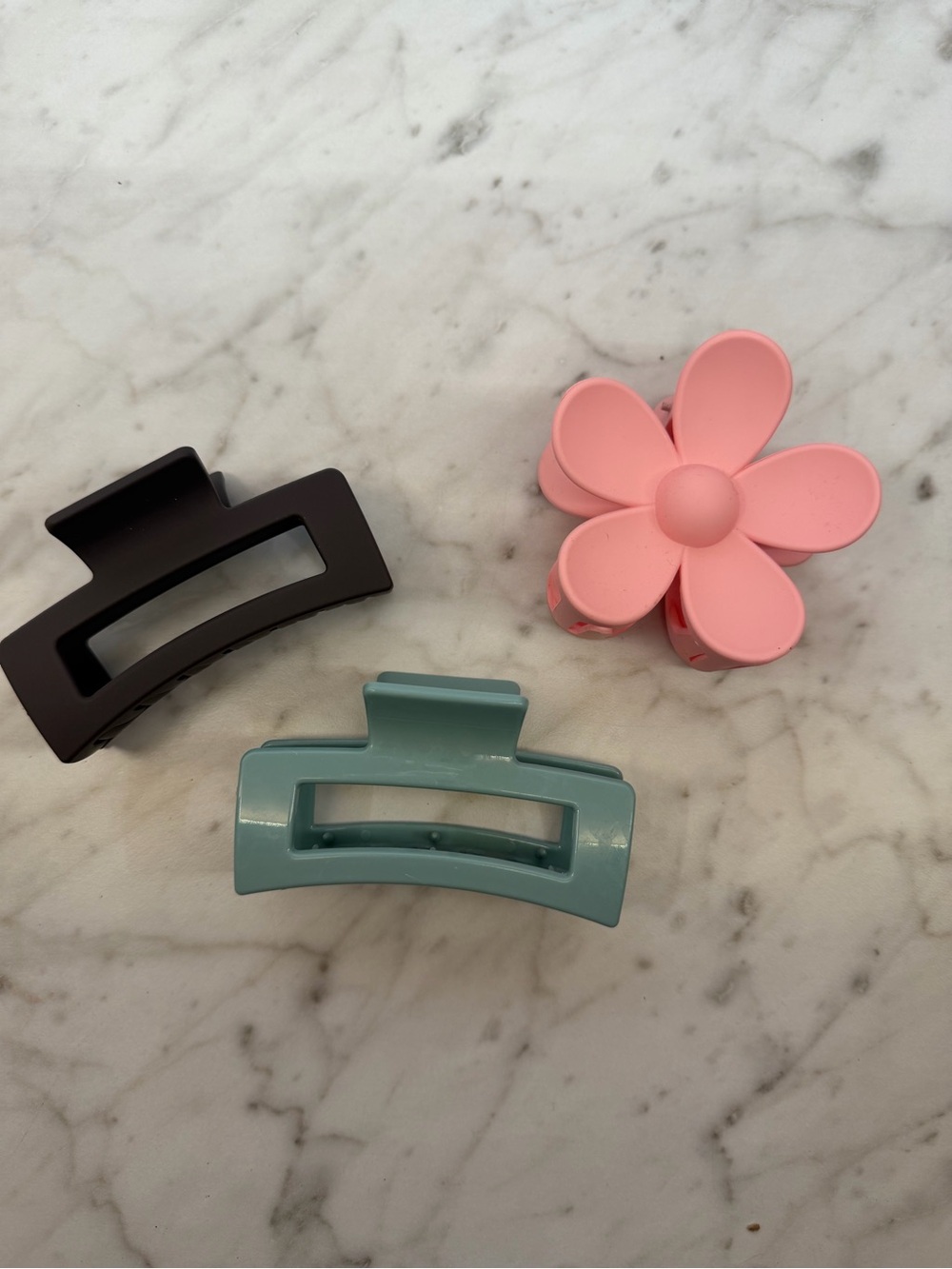Claw Clips Bundle- Pink Flower, Teal, and Black